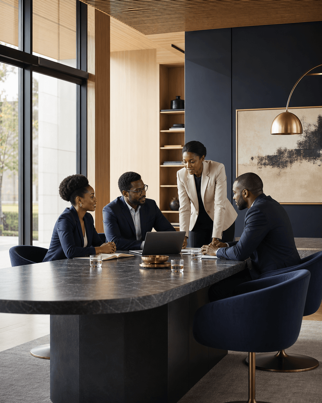 Kaizen Hyperion professionals walking through a contemporary workplace