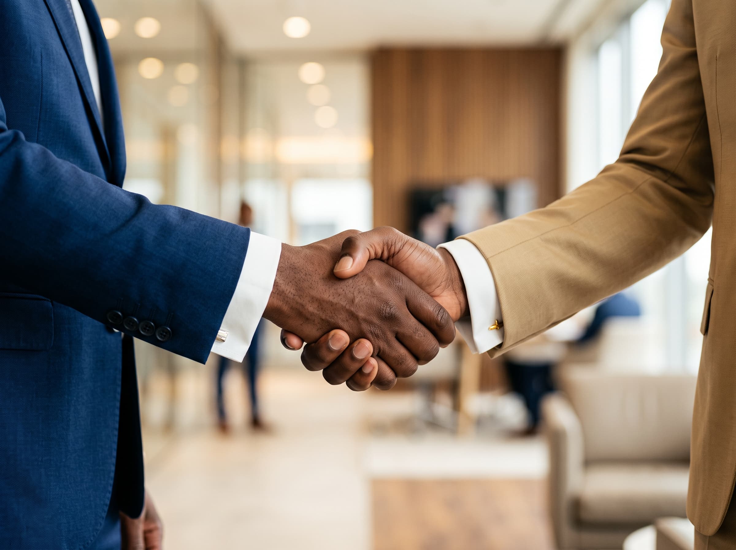 Business partners shaking hands